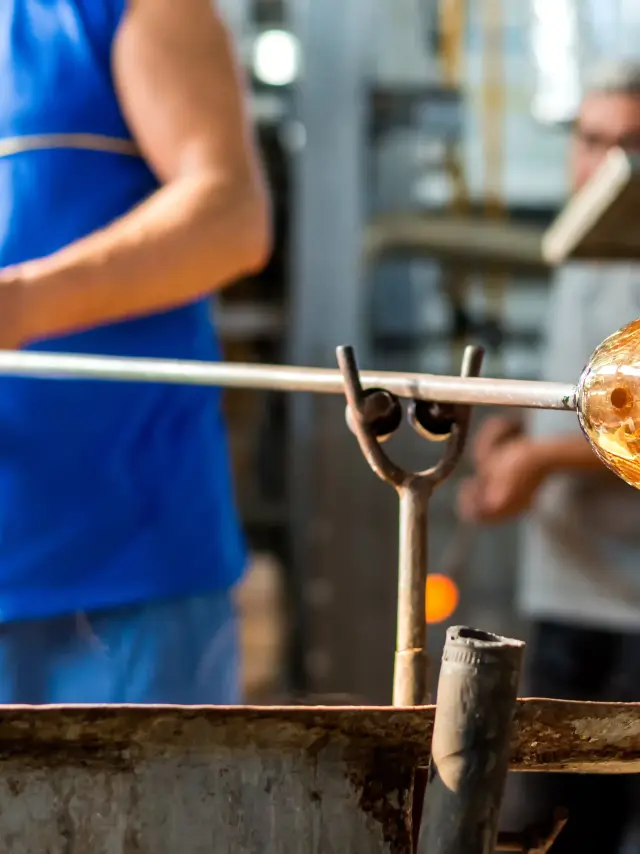 Handmade figures of melted glass - selective focus