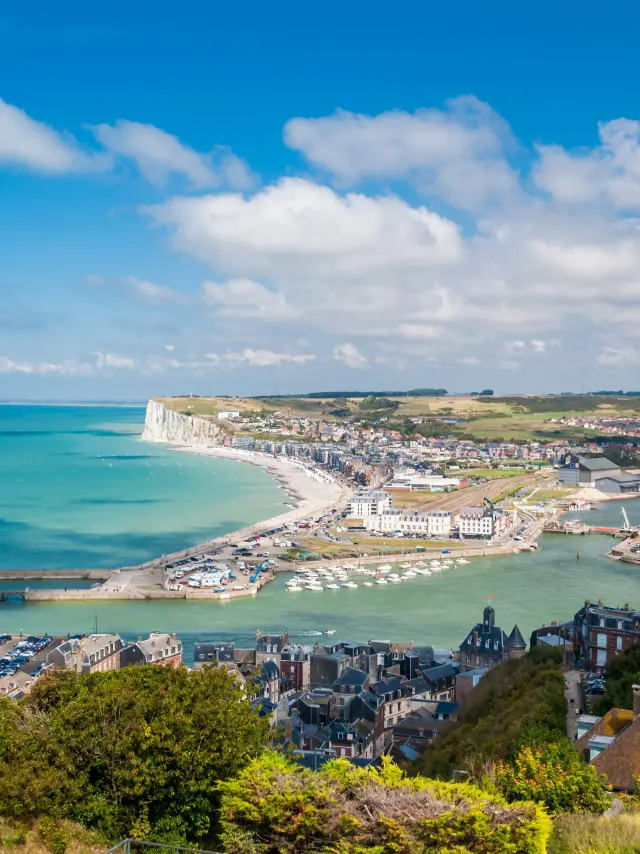 Vue générale Le Tréport et Mers-les-Bains depuis les falaises du Tréport
