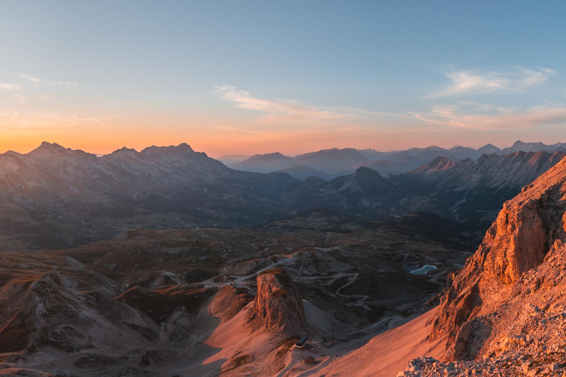Couché de soleil depuis le Plateau de Bure dans Le Dévoluy - Hautes Alpes