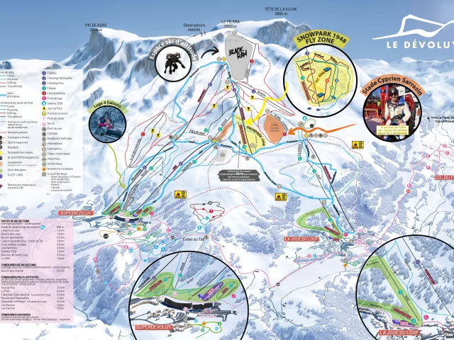 Plan des domaines alpin et nordique du Dévoluy - Hiver 25-26