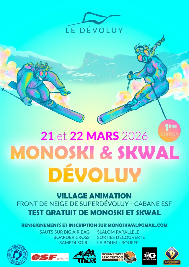 Affiche Monoski Skwal Devoluy 2026
