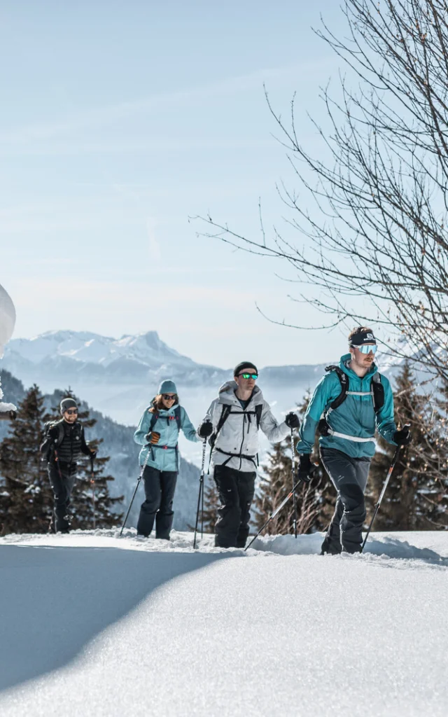 Group snowshoe hikes in Le Grand-Bornand