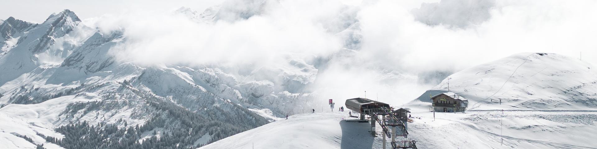 Snow-covered ski area