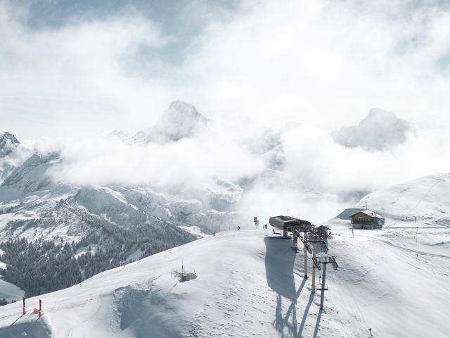 Snow-covered ski area