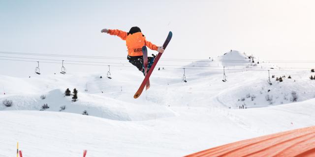 Guaranteed thrills and freestyle on the GB snowpark in the ski area