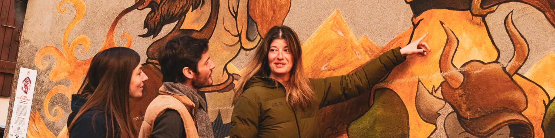 Visite commentée du Parcours de l'Art Vache au Grand-Bornand en hiver