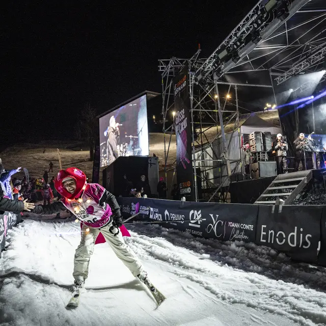 Relais par équipe de nuit lors de Glisse en Coeur.
