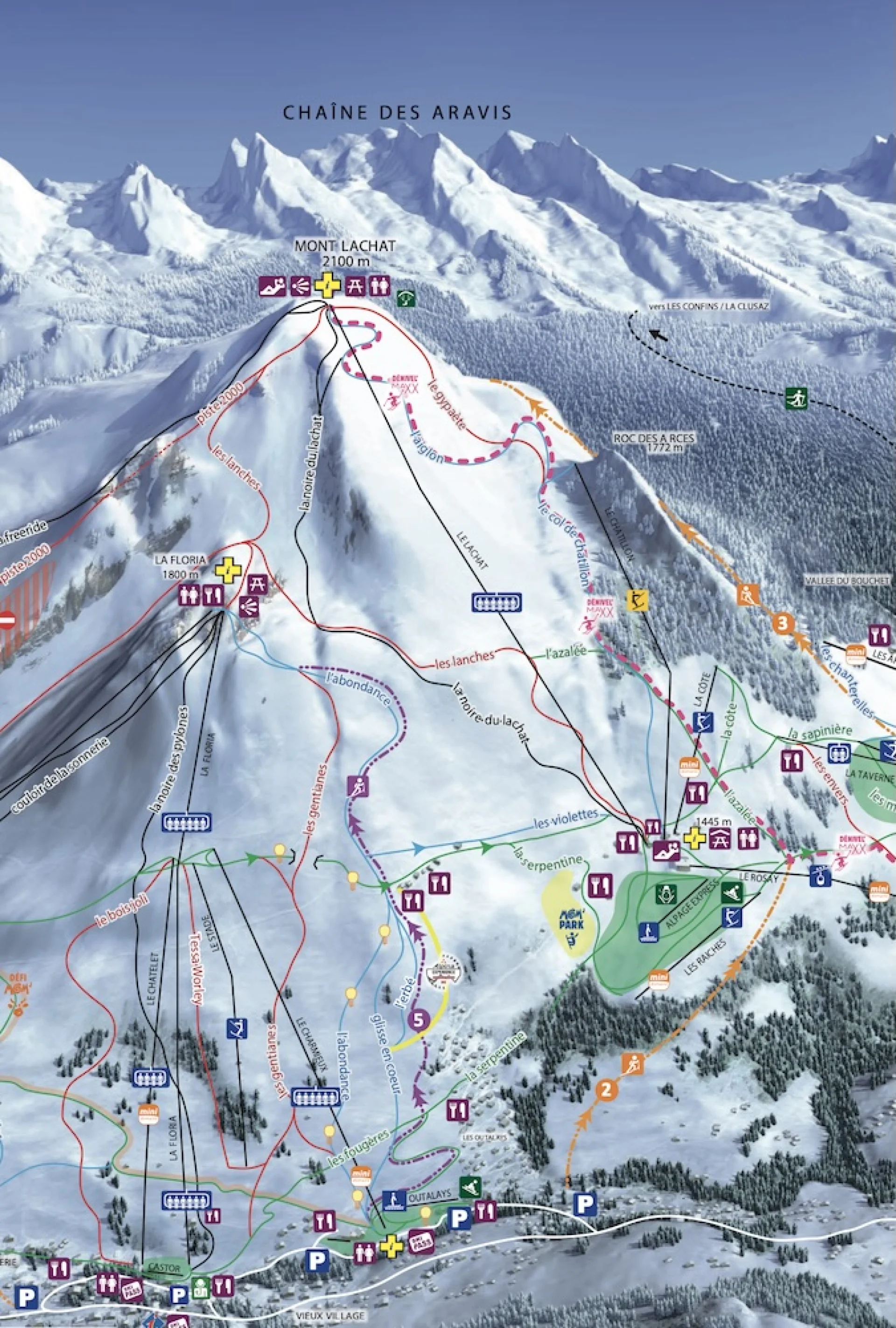Couverture du plan des pistes de ski alpin