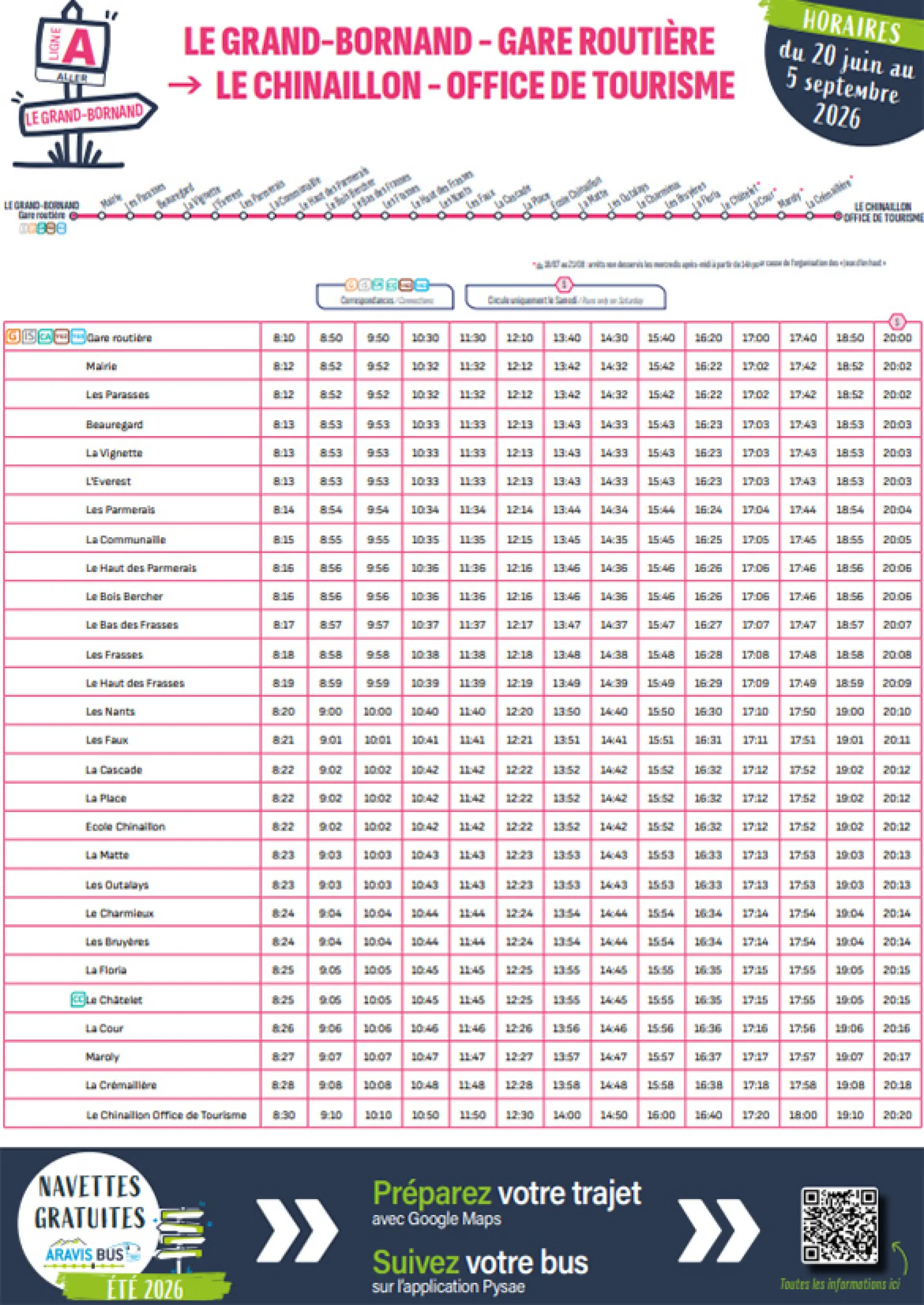Horaires Bus Ete 26
