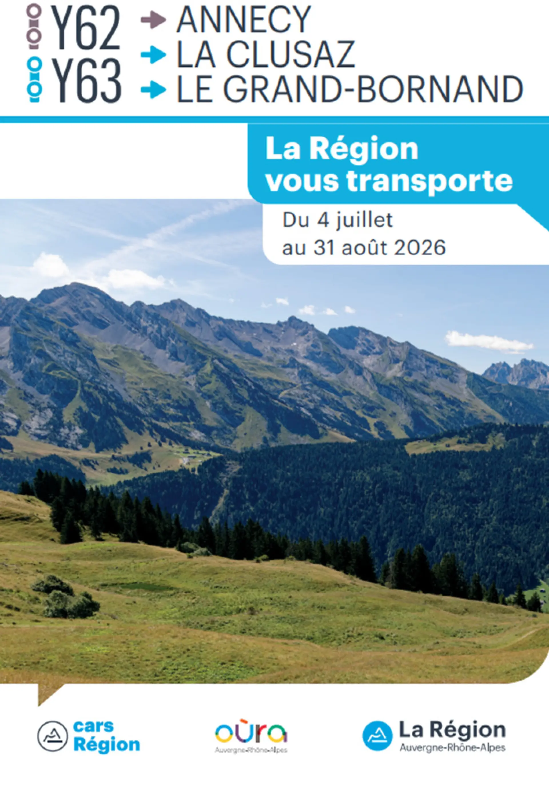 Horaires été 2026 lignes Y62-Y63