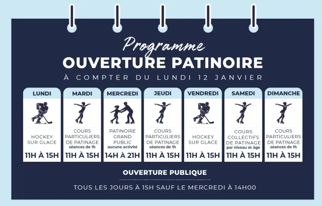 Horaire Patinoire H26