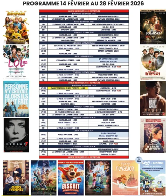 Cinema 14 Au 28 Fevrier