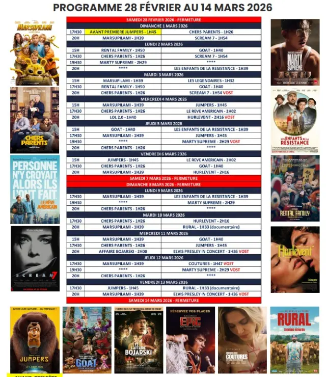 Cinema 28 Fevrier 14 Mars