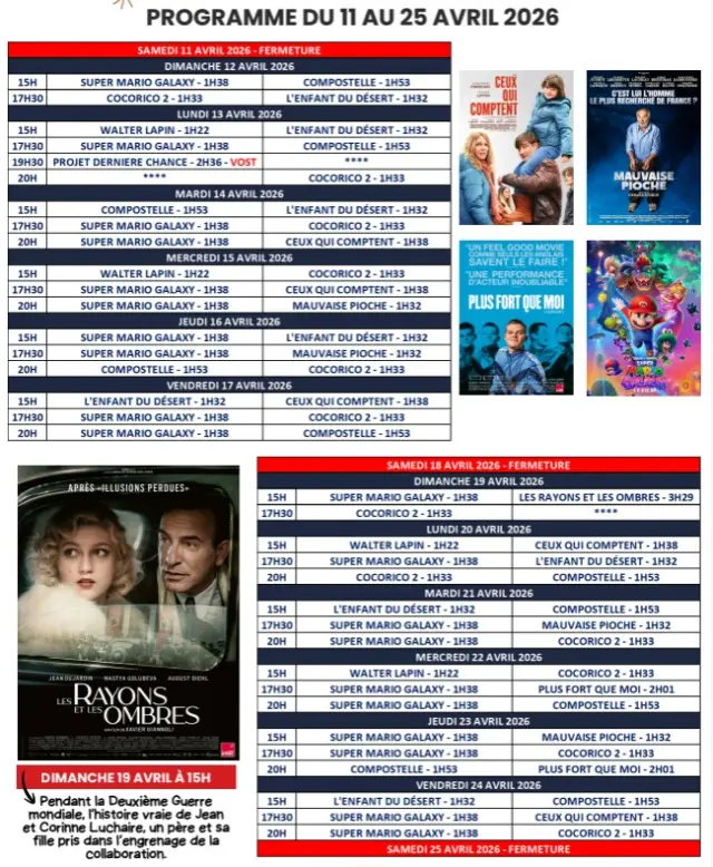 Cinema 11 Au 25 Avril 2026