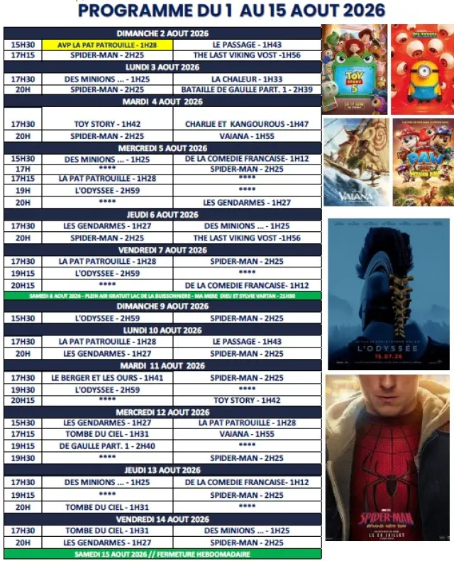 Cinema 1 Au 15 Aout