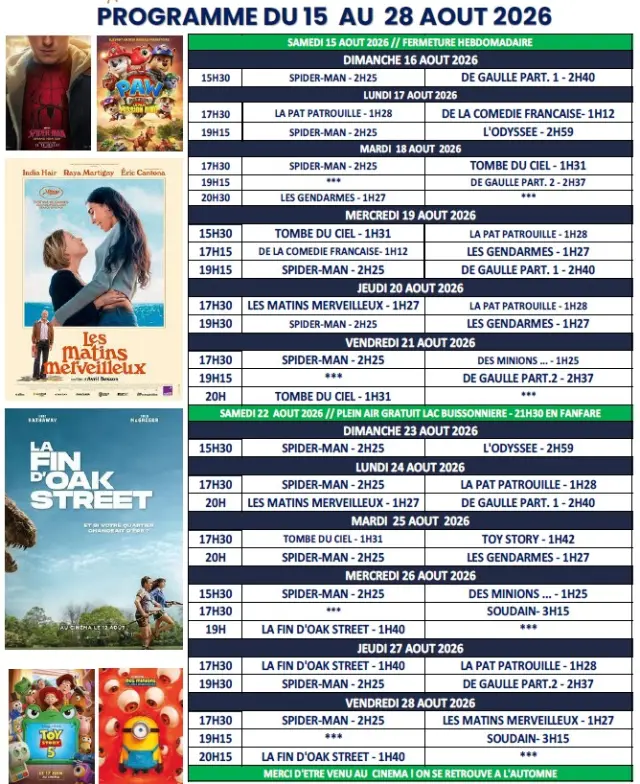 Cinema 15 Au 28 Aout