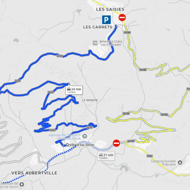 Accès Les Saisies depuis Albertville le jour du passage du Tour de France / L'Etape du Tour