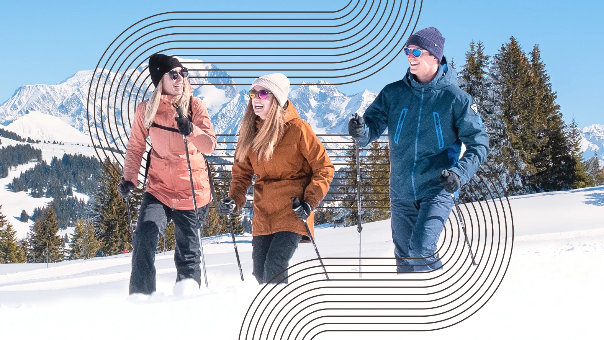 Balade piétons raquettes aux Saisies