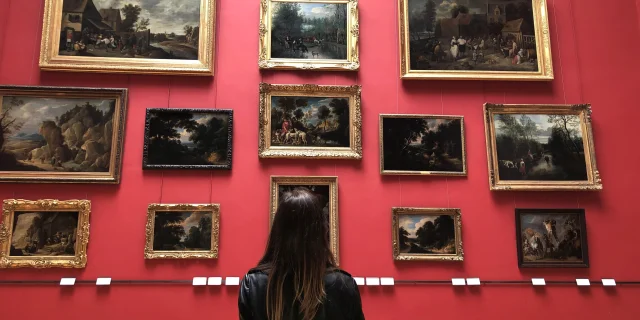 Wall Of Paintings Contemplates Lille Tourism