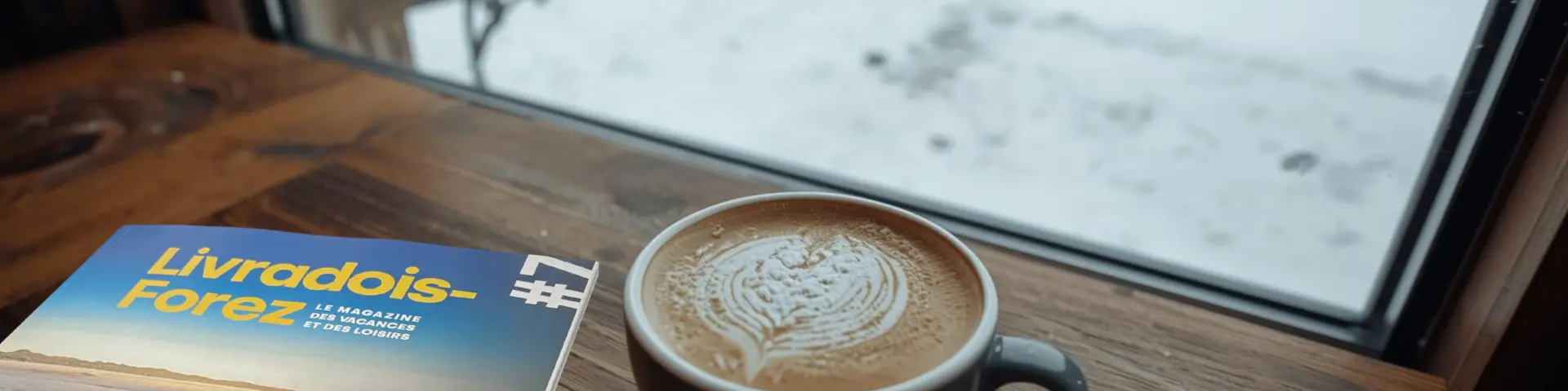 lecture du magazine du Livradois-Forez dans un café en hivers