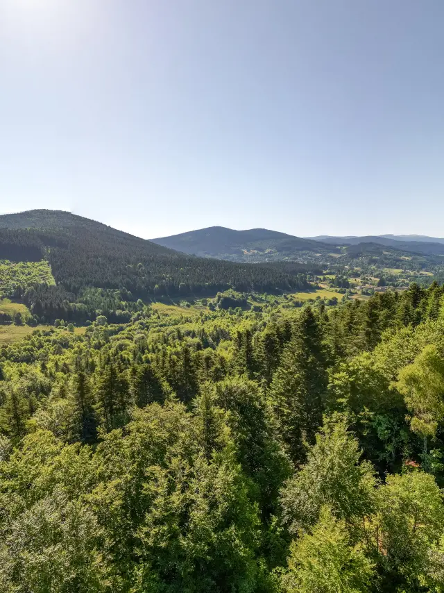 Paysage du Livradois-Forez en Auvergne, destination grand'R Bois Noirs Oxygène