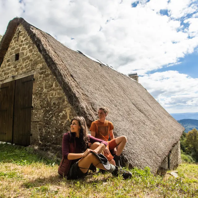Jasserie sur les Hautes-Chaumes dans le parc naturel régional du Livradois-Forez en Auvergne