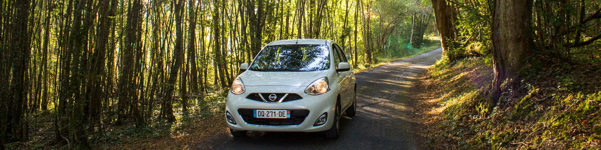 Voiture en sous-bois