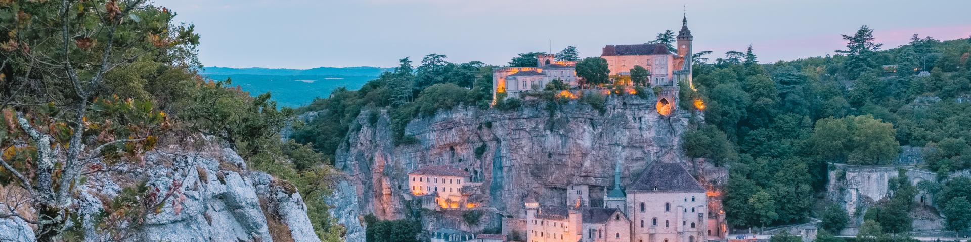 Tombée de la nuit sur Rocamadour