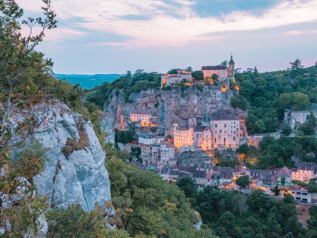 Tombée de la nuit sur Rocamadour