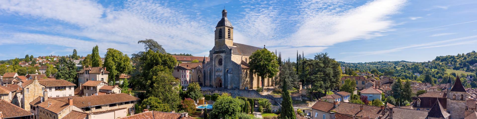Vue aérienne de Figeac