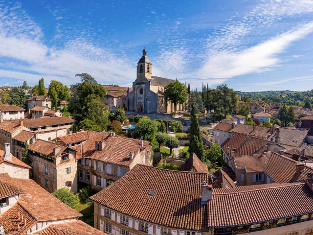 Vue aérienne de Figeac