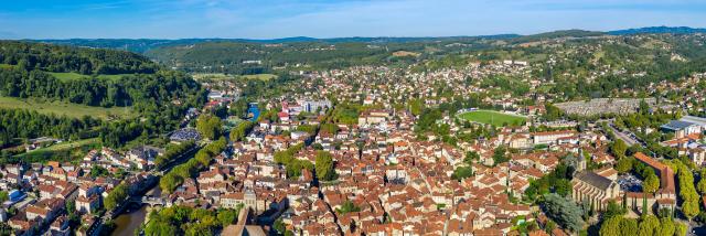 Vue aérienne de Figeac