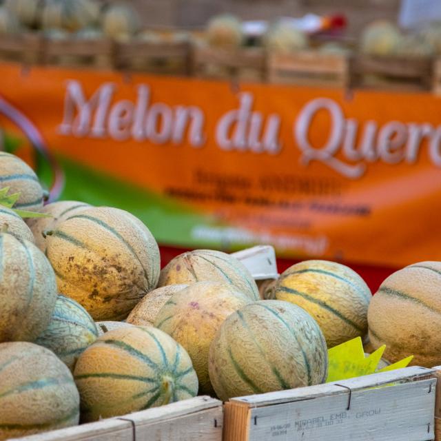 Melons du Quercy sur le marché de Cahors