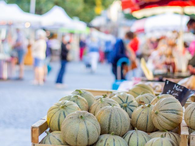 Melons sur le marché de Cahors