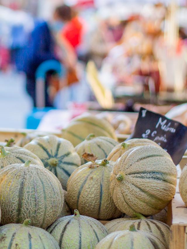 Melons sur le marché de Cahors