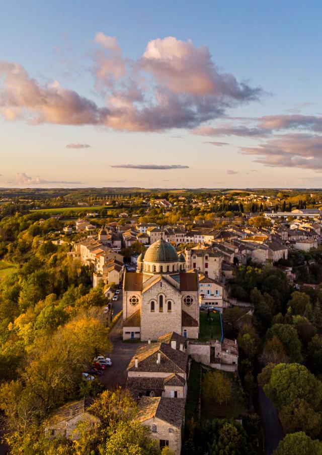 Vue aérienne de Castelnau-Montratier