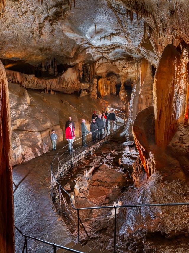 Salle des disques avec public - Grotte du Pech Merle.