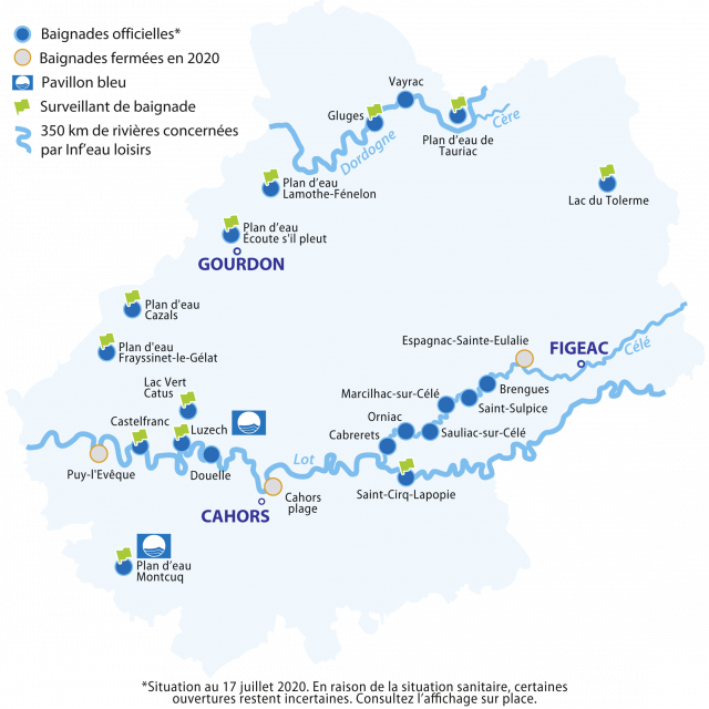Carte Baignade Juillet 2020
