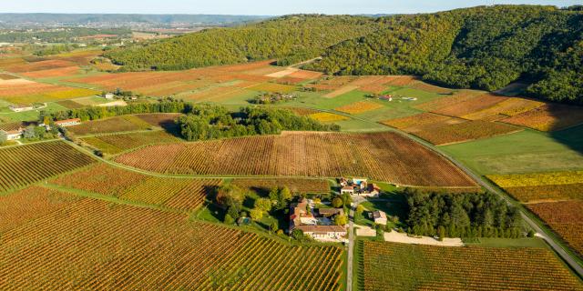 Vue aériene du Vignoble de Cahors - le Caillau à Vire-sur-Lot