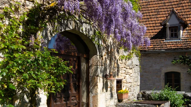 Façade et glycine à Espédaillac