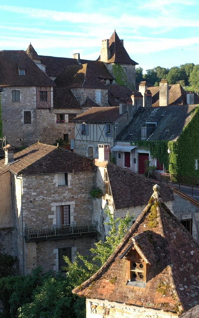 Vue drone du village de Carennac