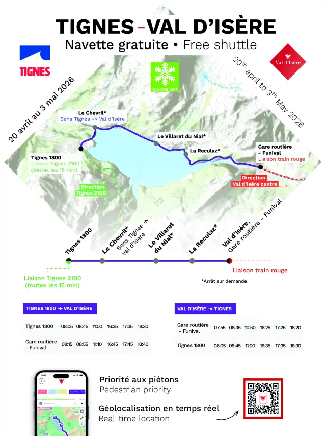 Navette Tignes Val Hiver Fin Saison 2026