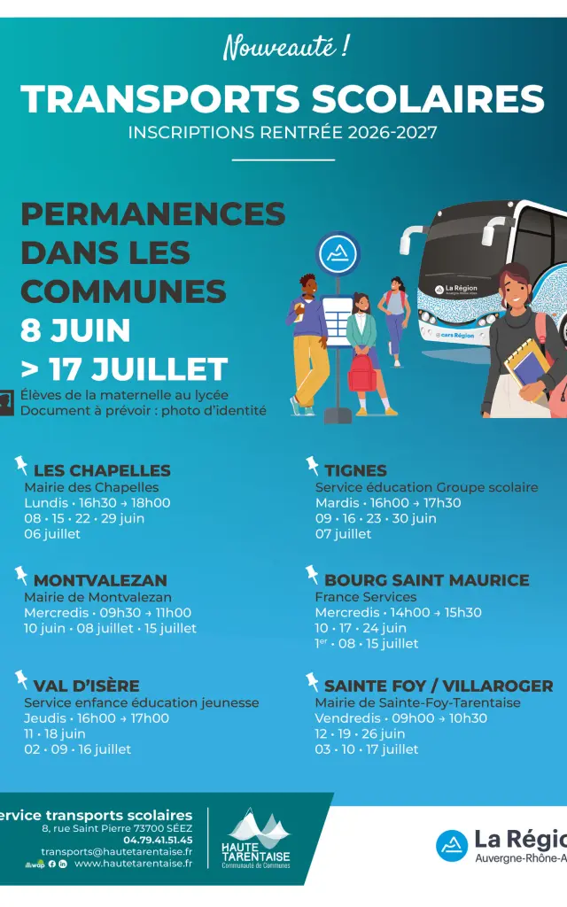 Affiche Permanences Transports Scolaires Juin 2026
