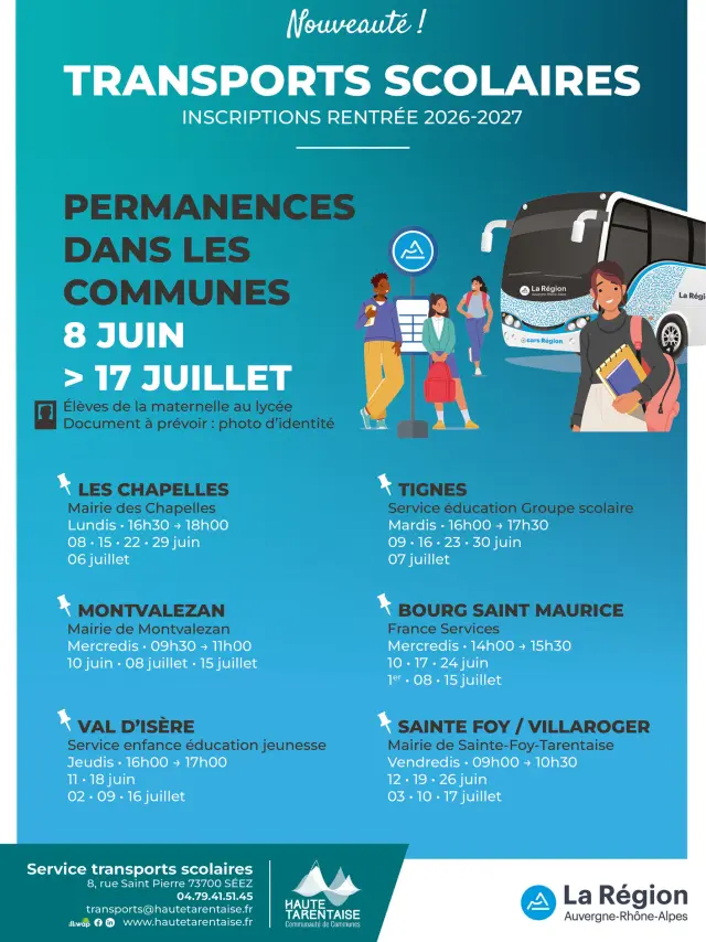 Affiche Permanences Transports Scolaires Juin 2026