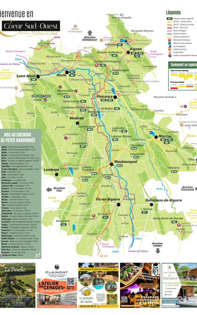 Carte Randonnees en Coeur Sud-Ouest