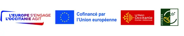 Logo marques fonds européens+ Leader