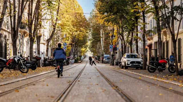 Rails de tramway aux réformés