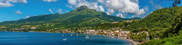 Mount Pelee Panorama city of Saint-Pierre Martinique