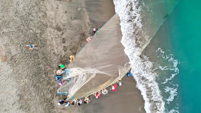 Pêche à la senne Filet Carbet Martinique