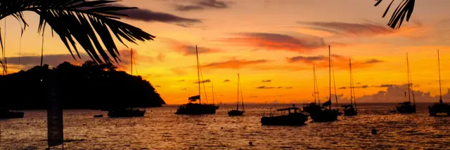 Coucher de soleil Plage de l'Anse Mitan Trois-îlets Martinique